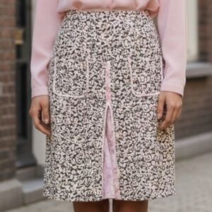 Diane von Furstenberg Silk Inlay Cherry Blossom Pencil Skirt SZ 4